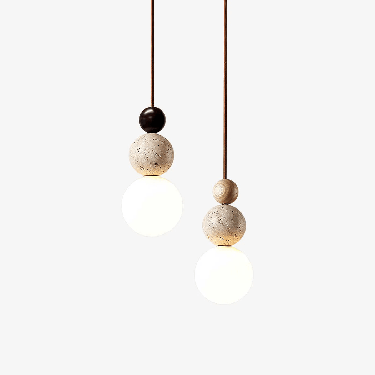 Bit Sfeer-cluster hanglamp van geel travertin
