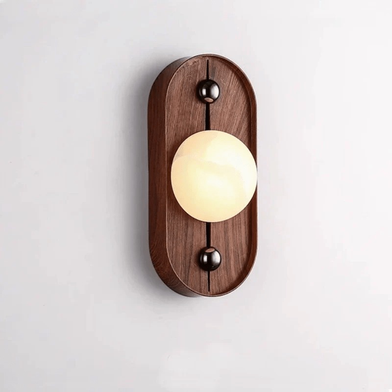 Orlin albasten wandlamp hout