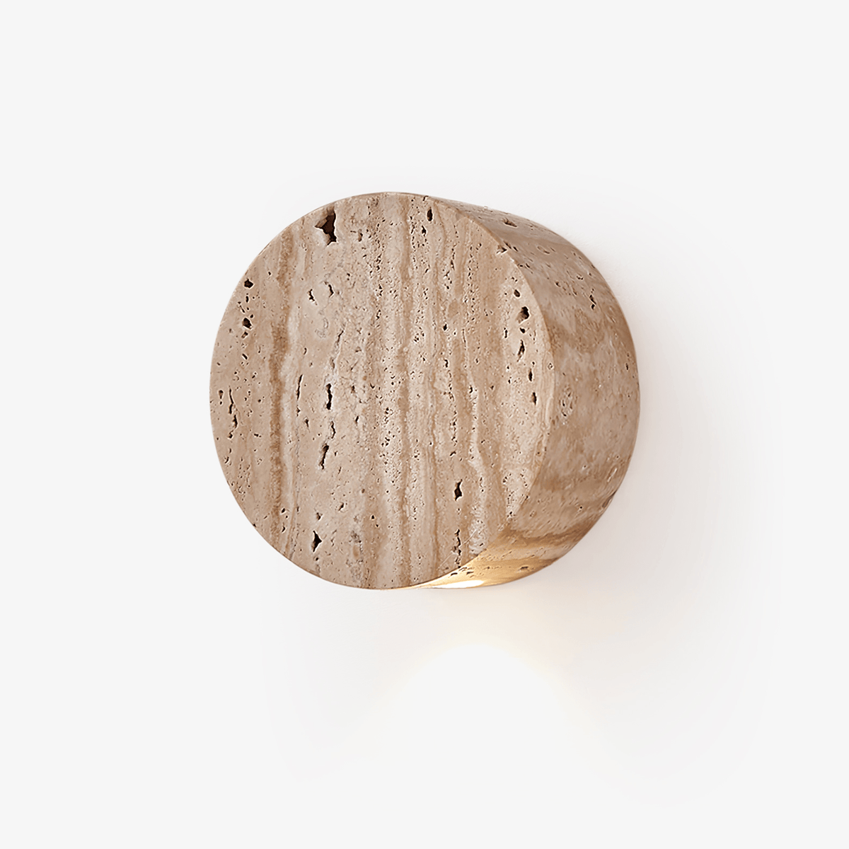 Jenthor wandlamp in geel travertin
