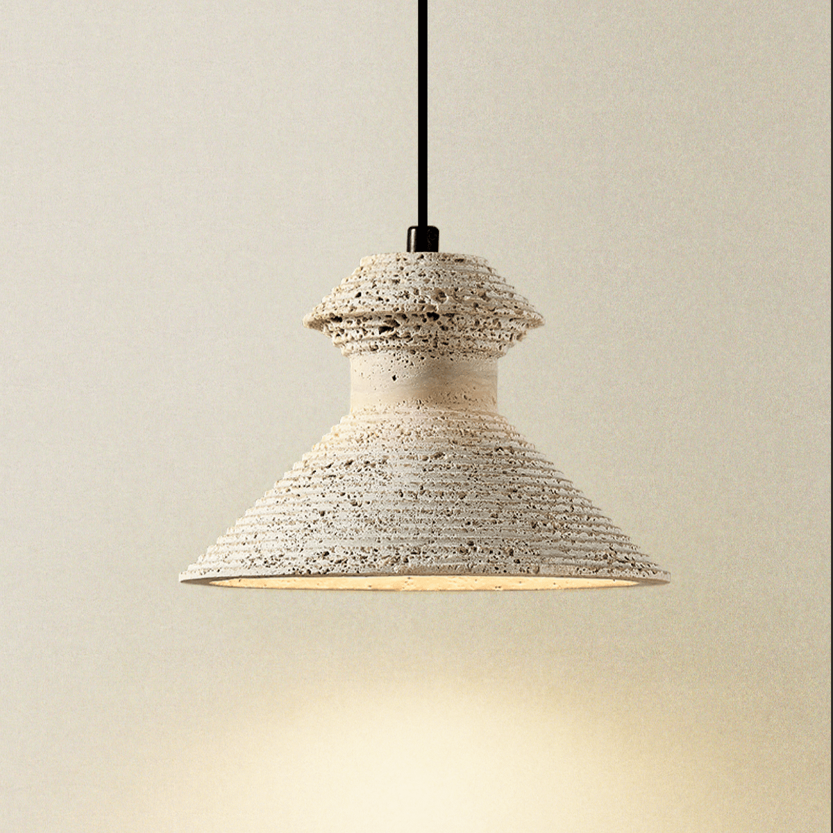 Nyrd hanglamp van geel travertin