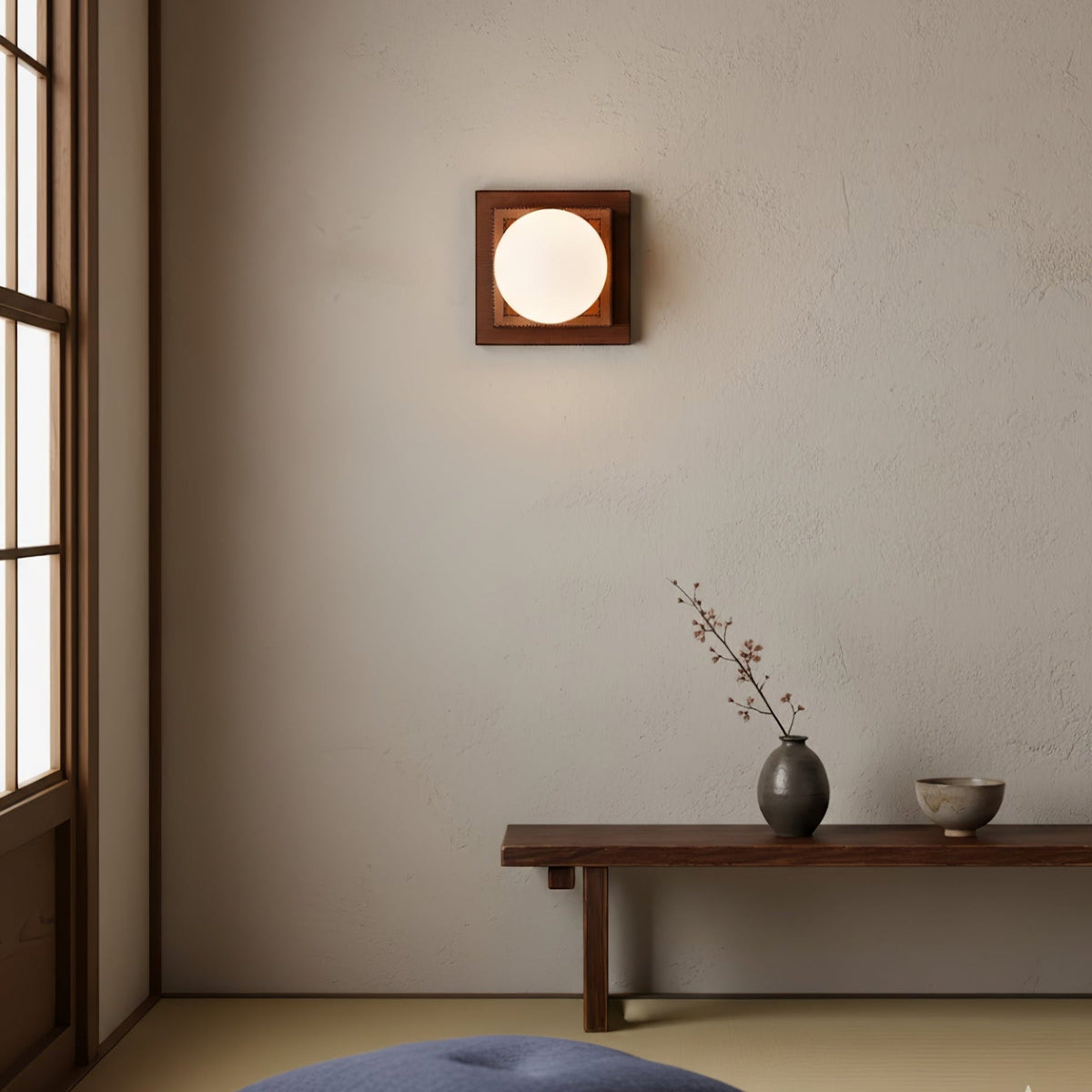 Luna Hout Gelaagd Bolvormig Wandlamp