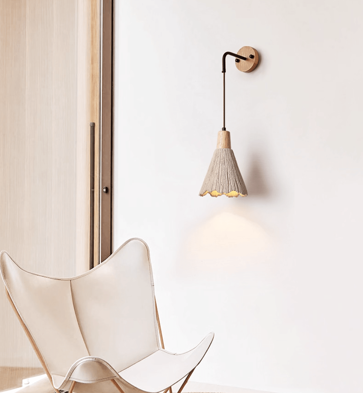 Microcement wandlamp