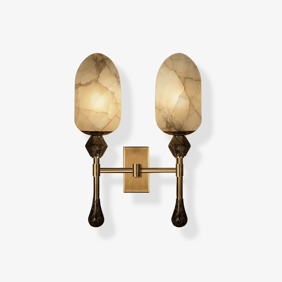 Mila Vintage Albast Dubbele wandlamp