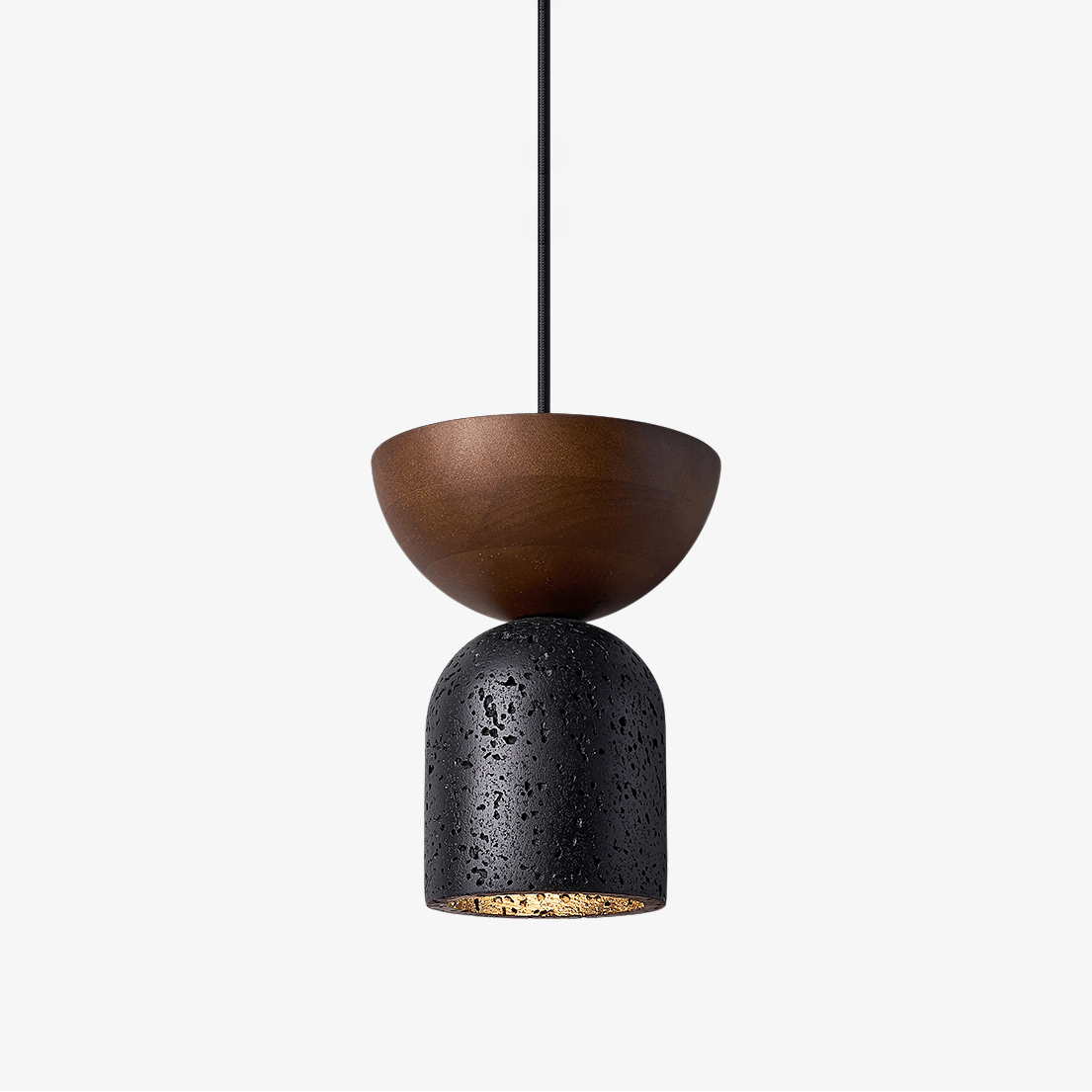 Theo Minimal Zwart travertin hanglamp