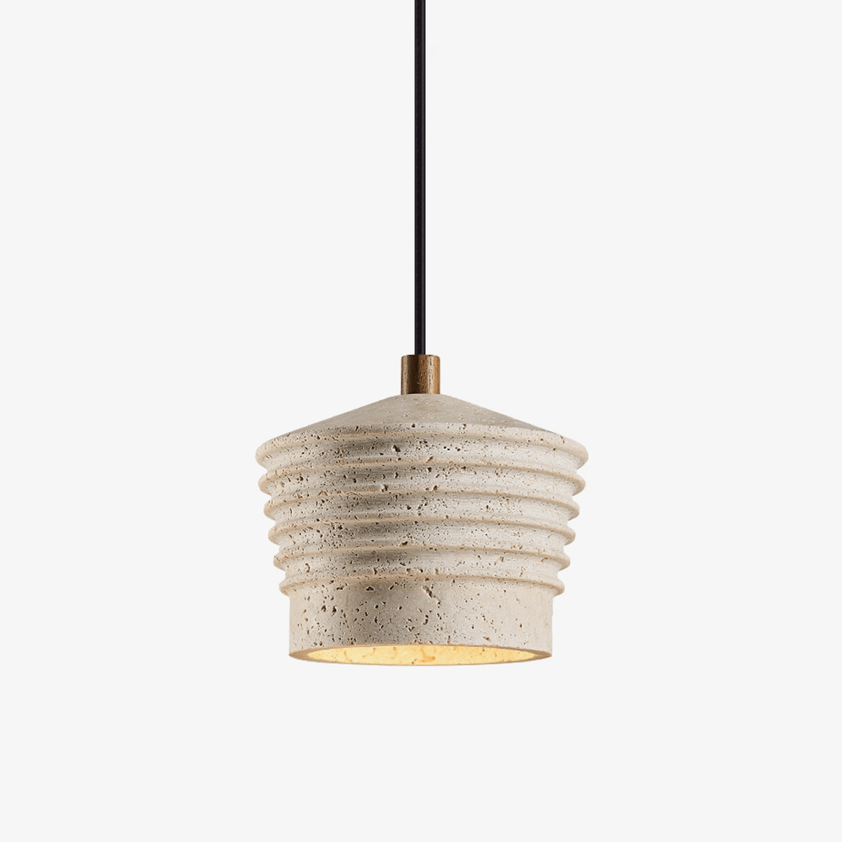 Hana Maison ribbelgeel travertin hanglamp