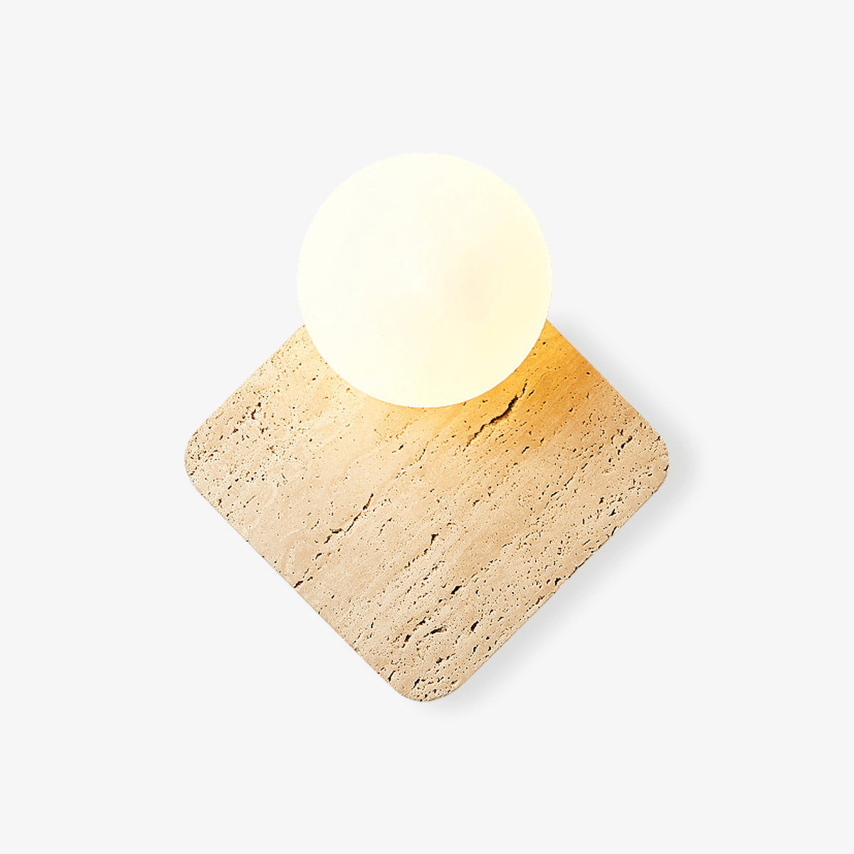 Pia wandlamp met bolvormige kap van walnoothout