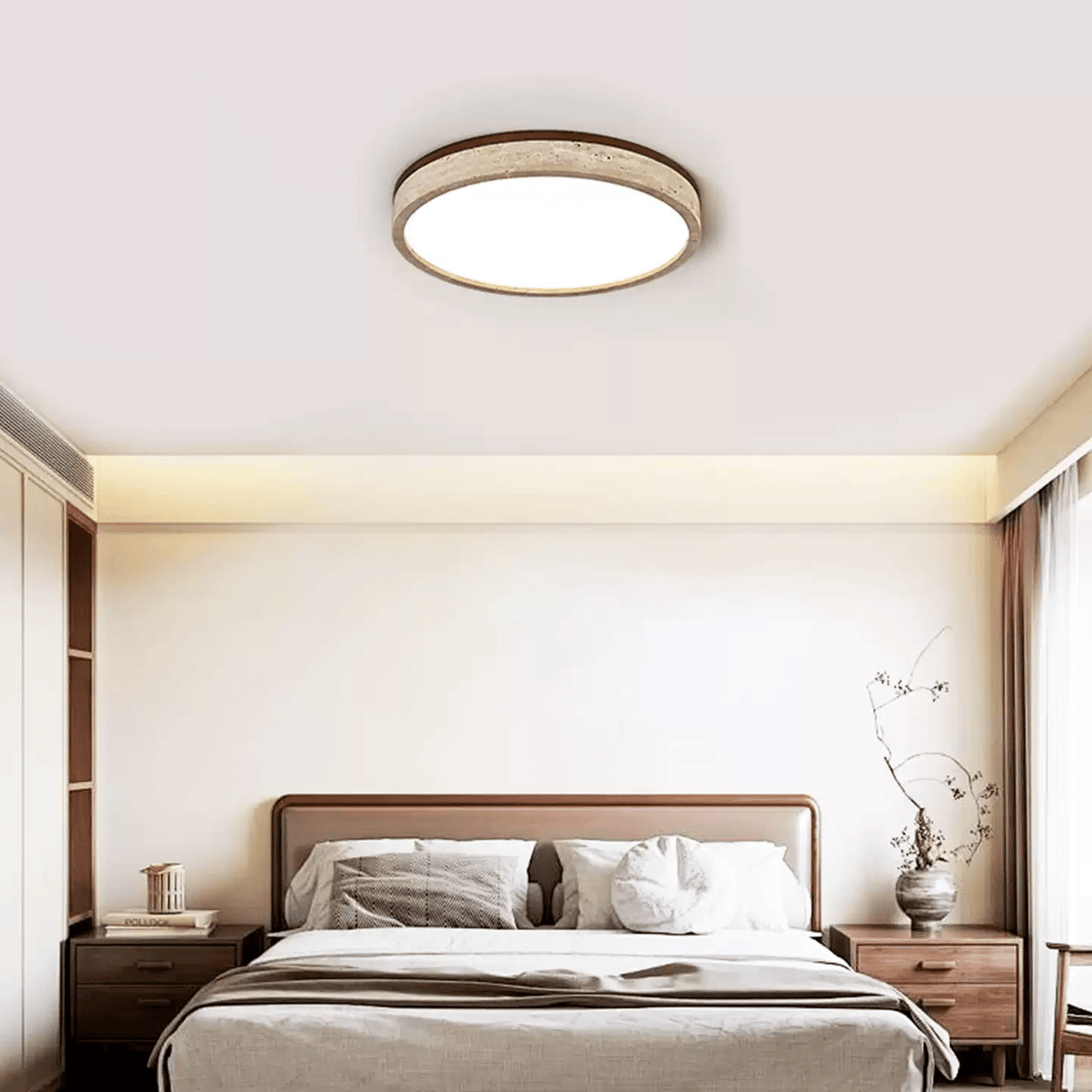 Xoan Glowly travertin Halo Ronde plafondlamp