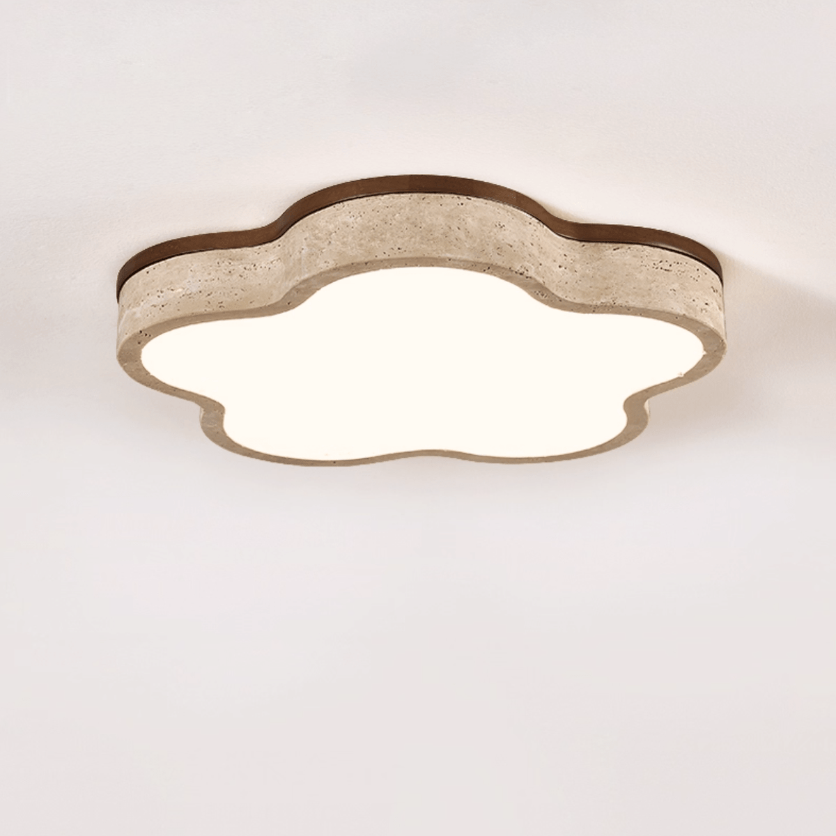 Yuki Marshmallow Vijfbladige Cloudline Geel travertin plafondlamp met bloemblaadjes