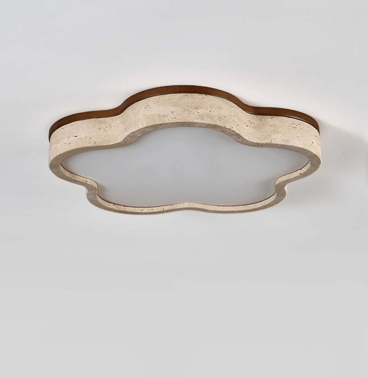 Yuki Marshmallow Vijfbladige Cloudline Geel travertin plafondlamp met bloemblaadjes