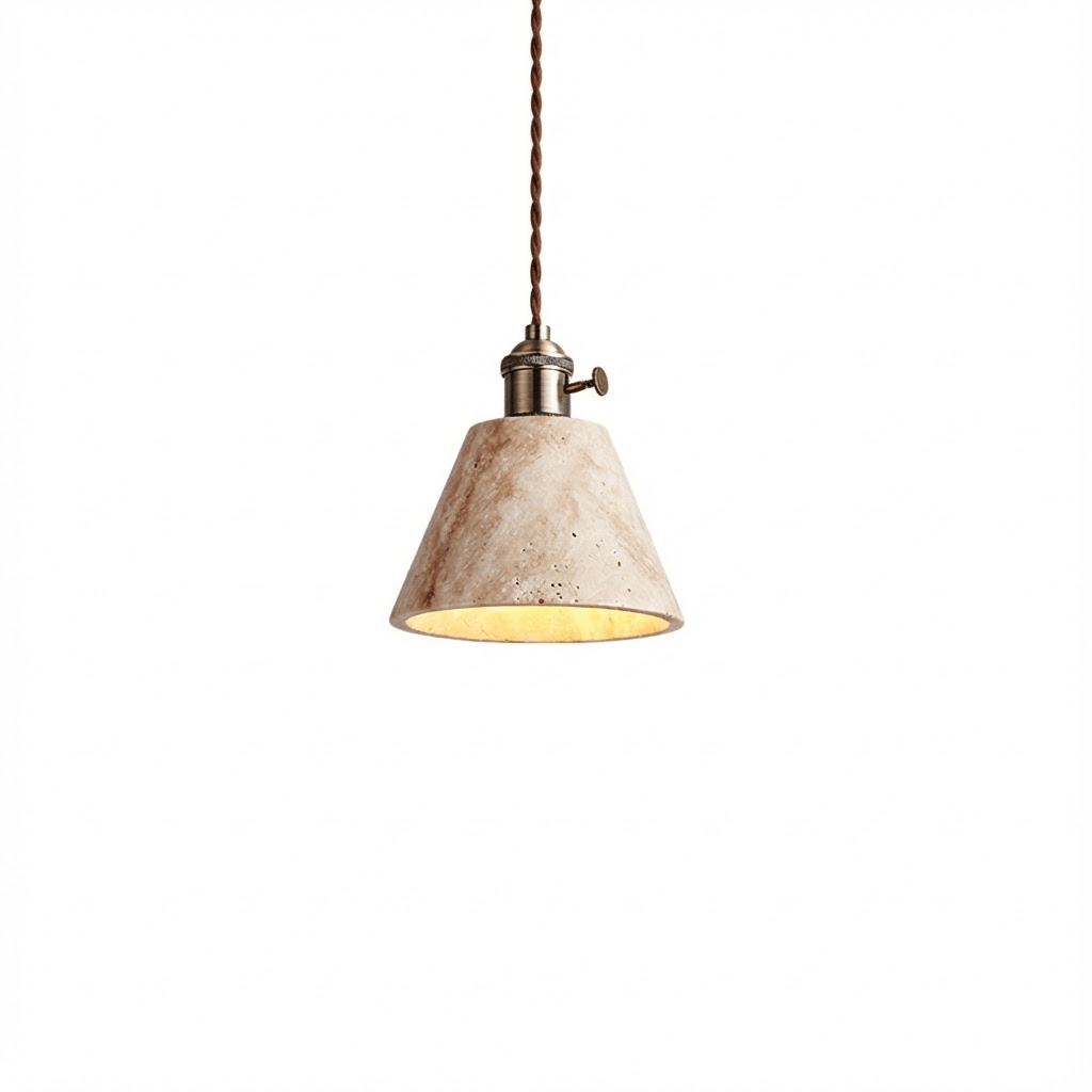 Ralv Minimalistisch Geel Travertin Hanglamp Set