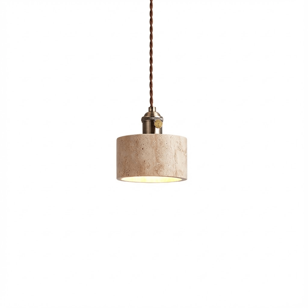 Ralv Minimalistisch Geel Travertin Hanglamp Set