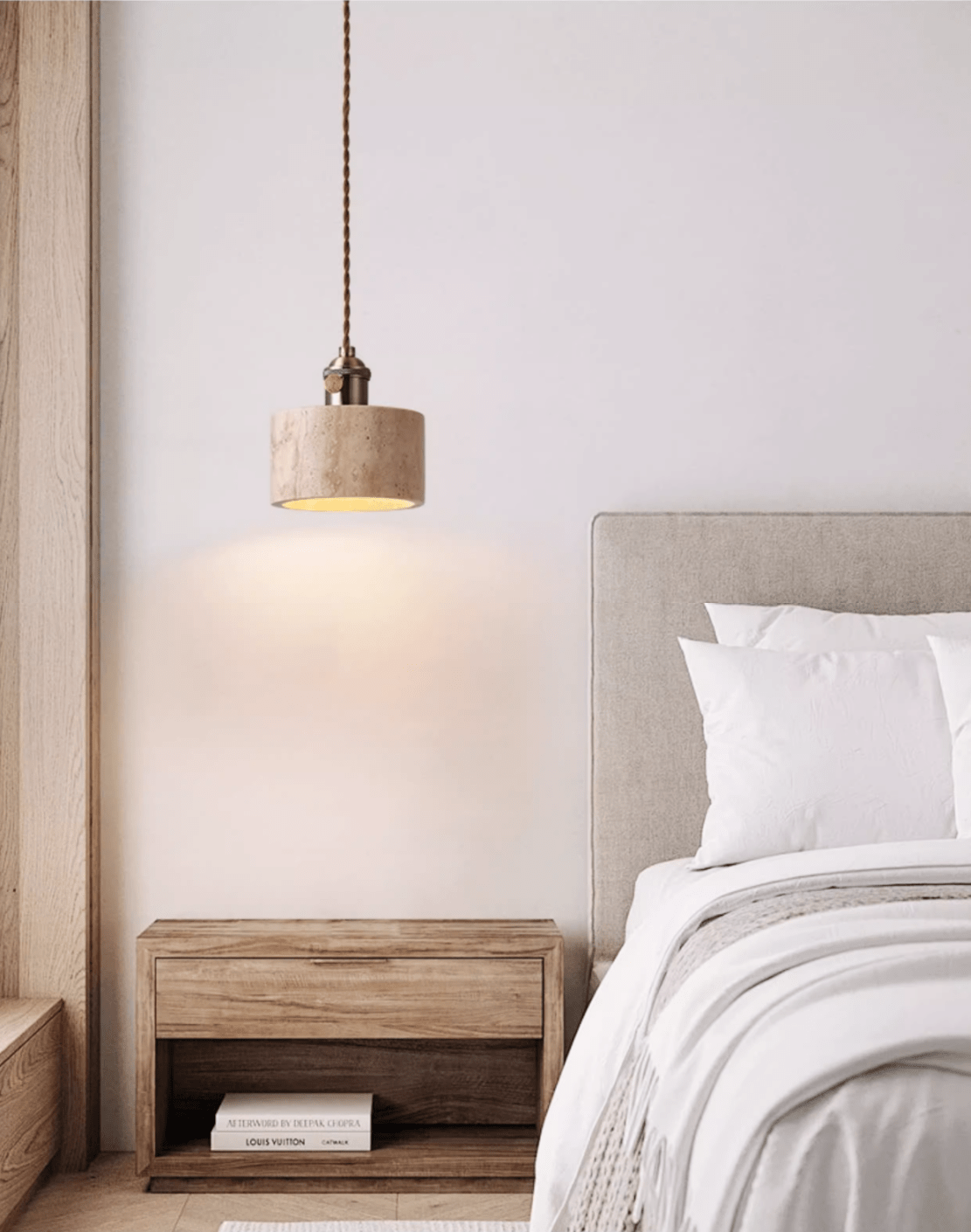 Ralv Minimalistisch Geel Travertin Hanglamp Set