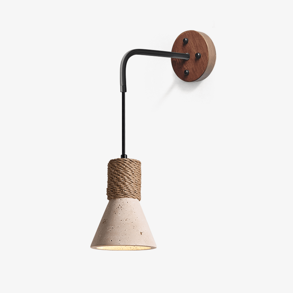 Litz Vintage Geel travertin Koor wandlamp