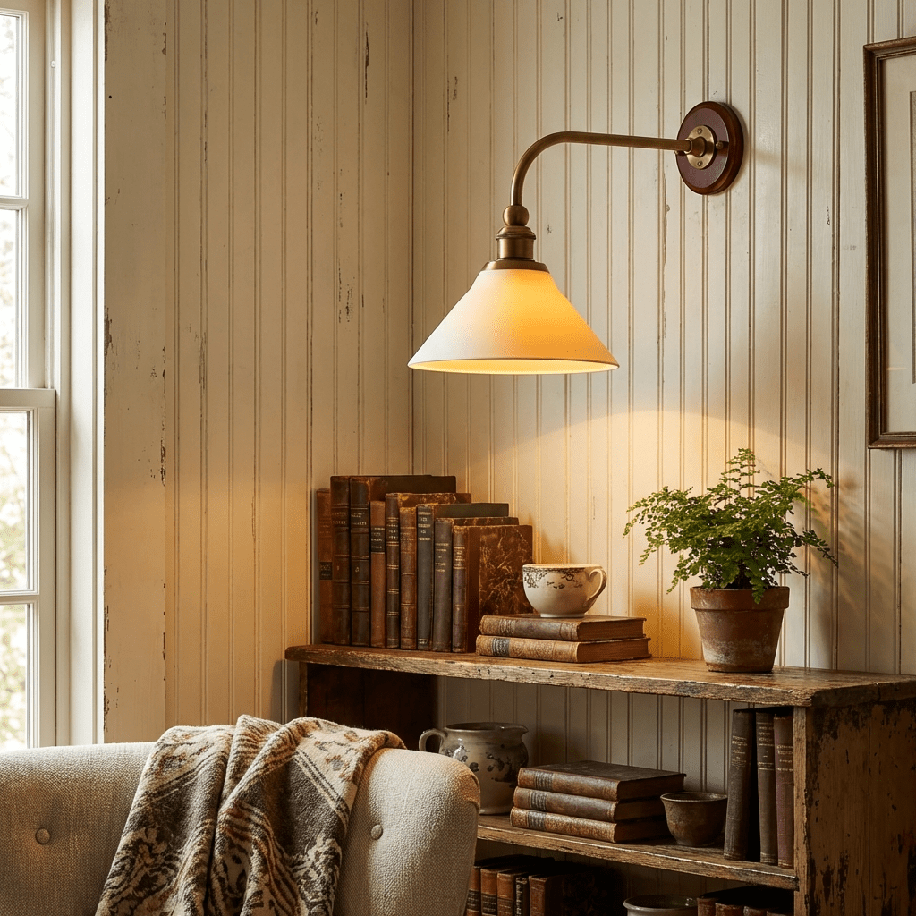 Ardent wandlamp met gebogen arm