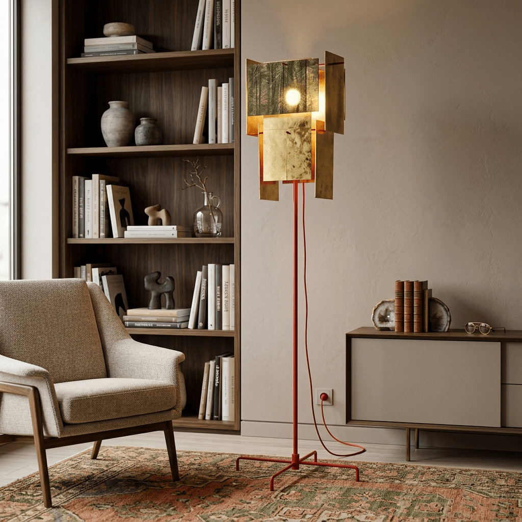 Marcelline vloerlamp in goudkleurige afwerking