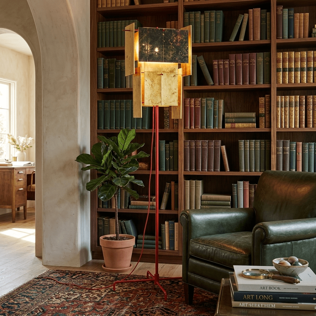 Marcelline vloerlamp in goudkleurige afwerking