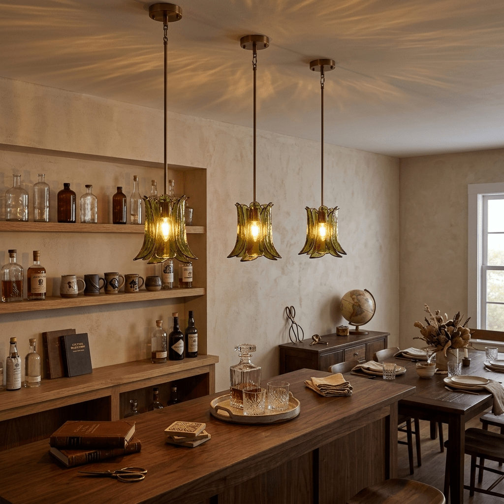 Ottilie hanglamp met bloemblaadjes uit glas
