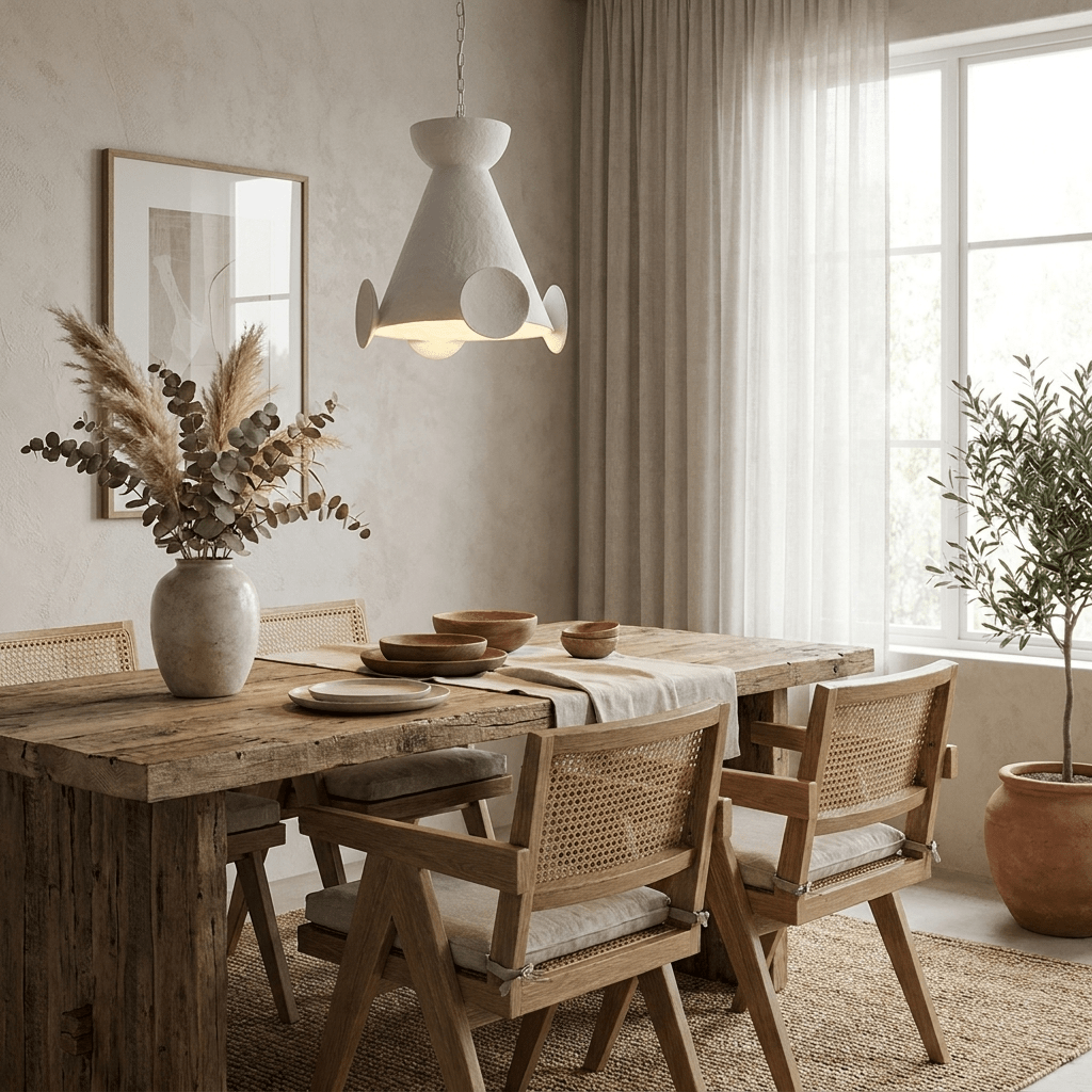 Sculptural Plaster Cone hanglamp
