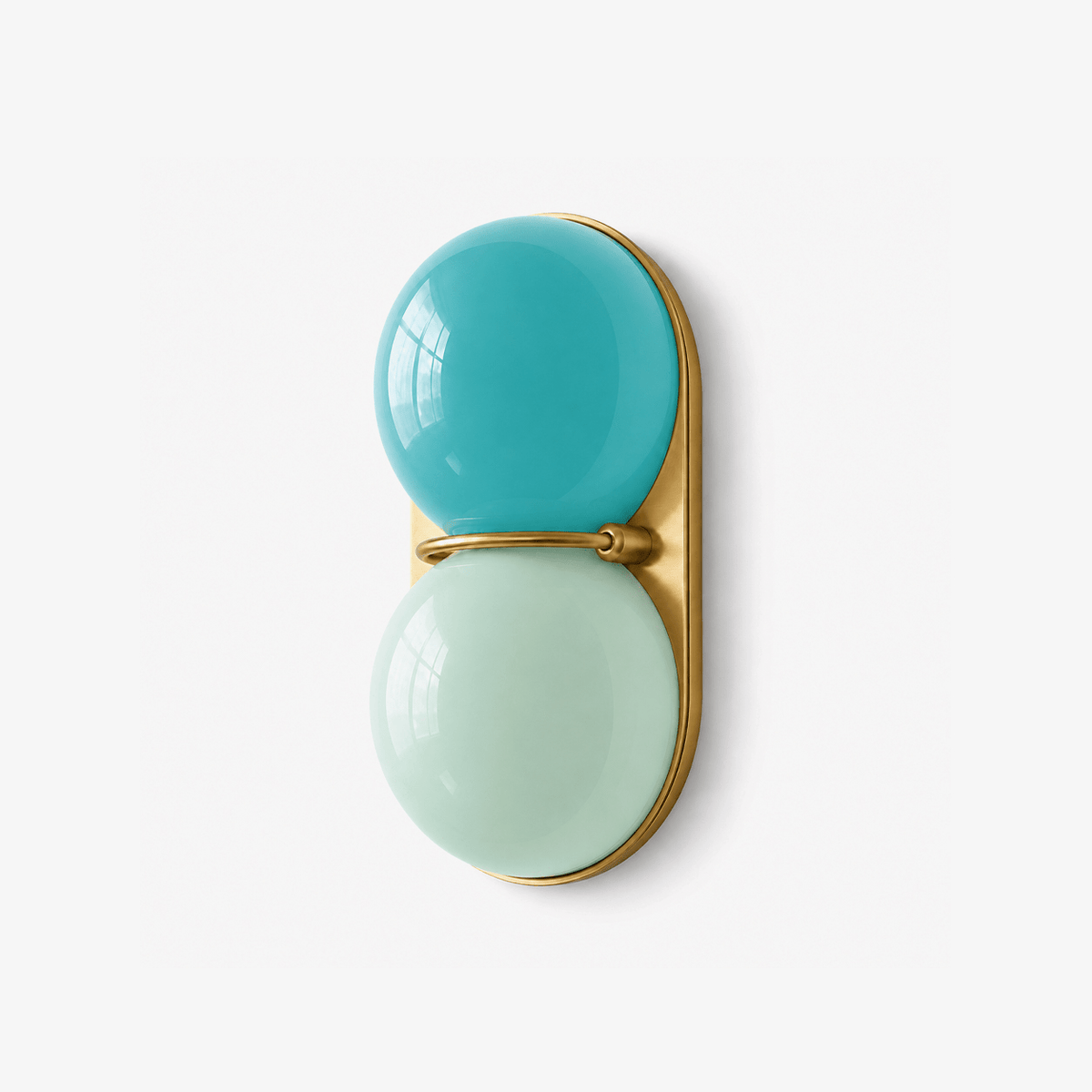 Two bollen wandlamp van glas