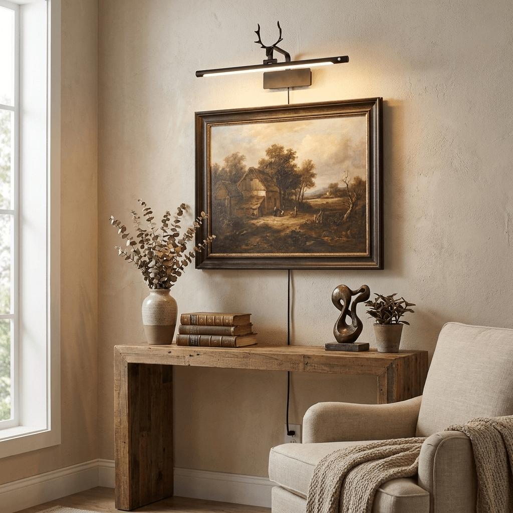 Stag Horn met stekker wandlamp