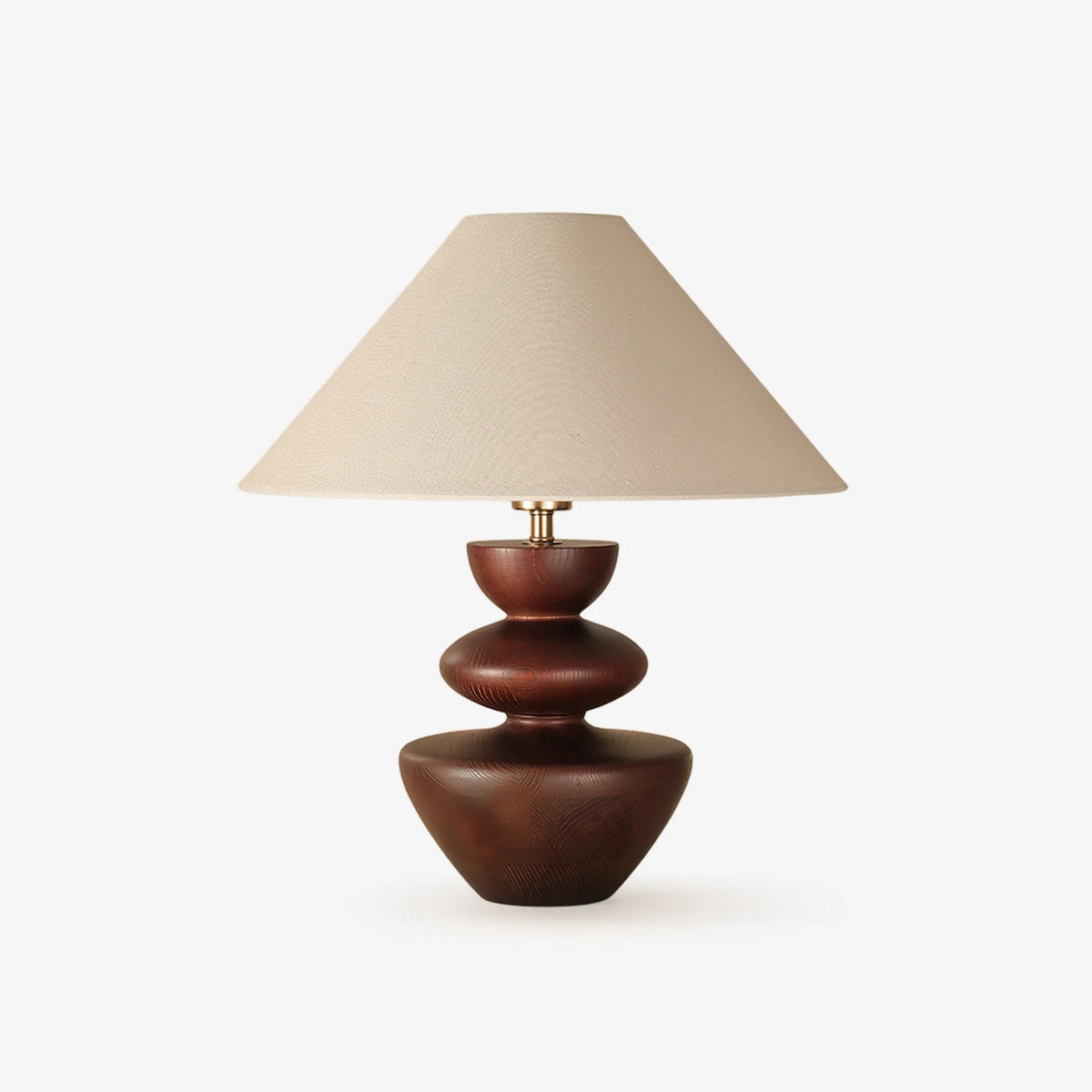 Joanne Vintage tafellamp van donker walnoot hout