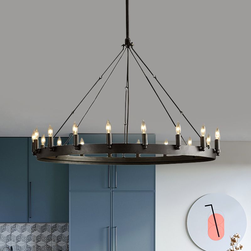 Alessio Industriele LED Hanglamp Zwart Metaal Woon/Slaapkamer Eettafel