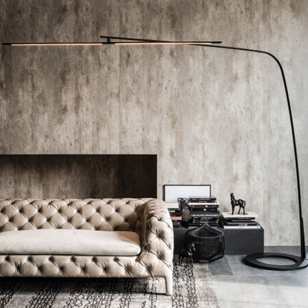 Edge Industriele Moderne LED Vloerlamp Zwart Metaal Slaapkamer
