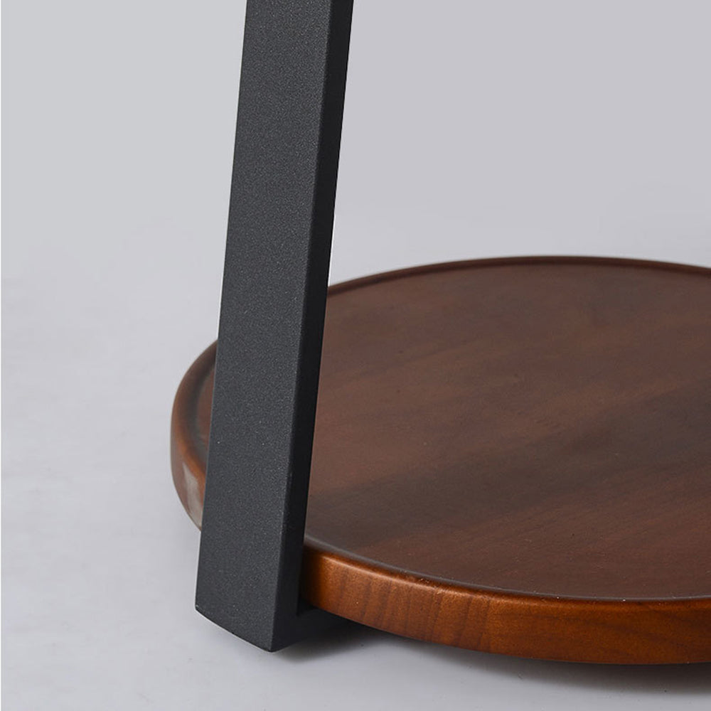 Ozawa Nachtkastje LED Zwart Metaal Hout Vloerlamp Slaapkamer