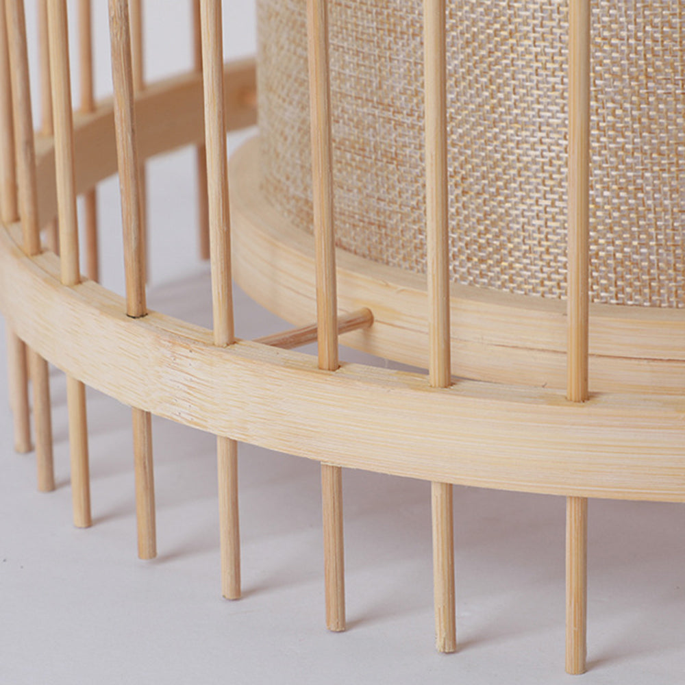 Ozawa Rustieke Design Staande Vloerlamp Rotan/Stof Slaapkamer/Woonkamer/Eetkamer