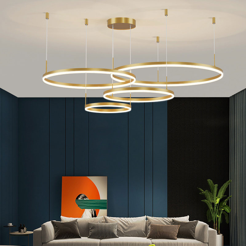 Arisha Moderne Grote Hanglampen Wit Metaal Slaapkamer Woonkamer Tir-Cirkel