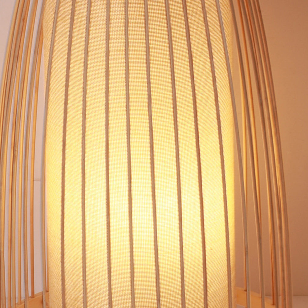 Ozawa Rustieke Design Staande Vloerlamp Rotan/Stof Slaapkamer/Woonkamer/Eetkamer