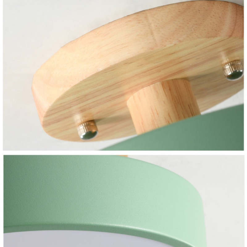 Quinn Moderne LED Plafondlamp Hout/Acryl Hout/Wit/Roze/Groen/Grijs Slaap/Eet/Woonkamer