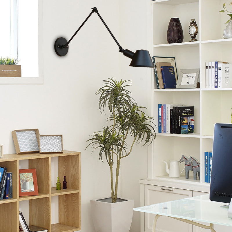 Brady Retro Design LED Wandlampen Zwart Metaal Slaapkamer Woonkamer