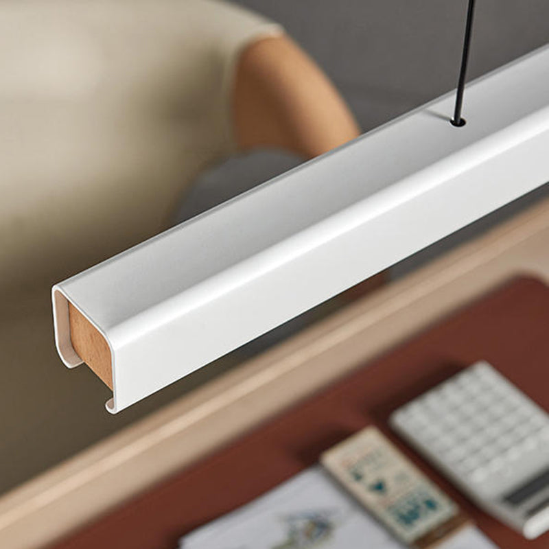 Edge Industriele LED Hanglamp Zwart Wit Metaal Hout Eetkamer