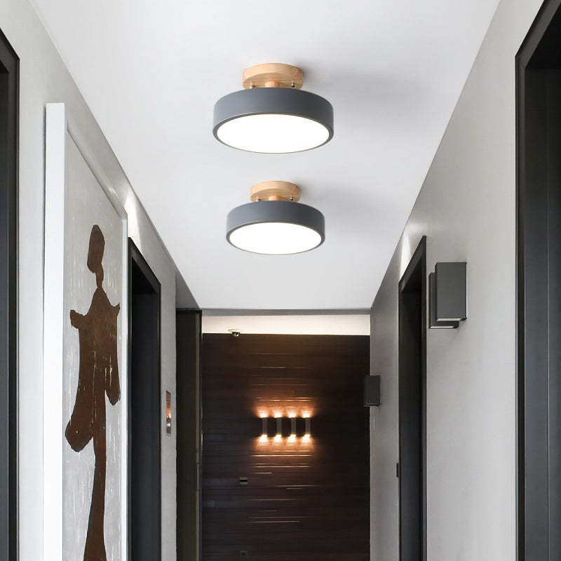 Quinn Moderne LED Plafondlamp Hout/Acryl Hout/Wit/Roze/Groen/Grijs Slaap/Eet/Woonkamer