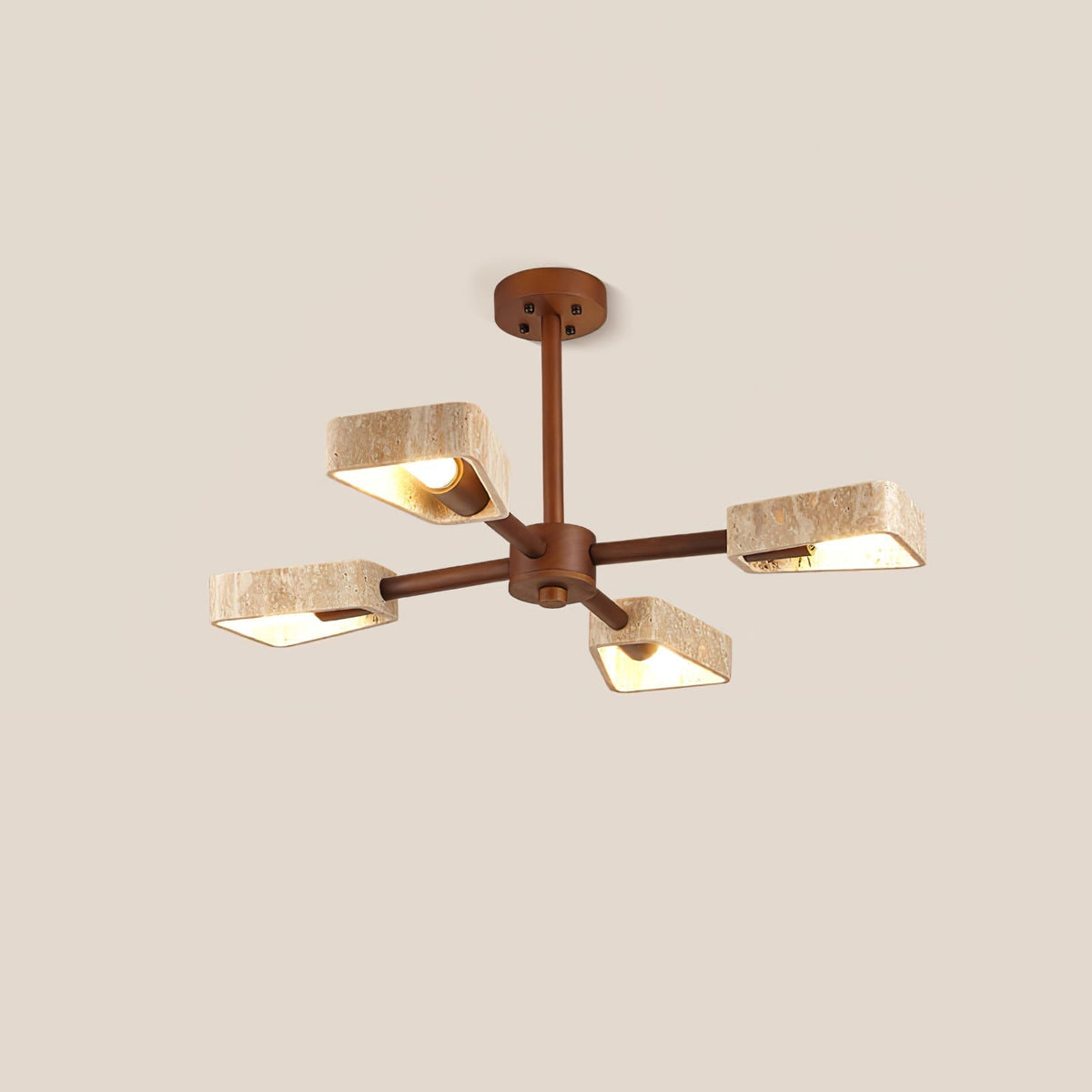 Hedra Travertin Geometrisch Kroonluchter