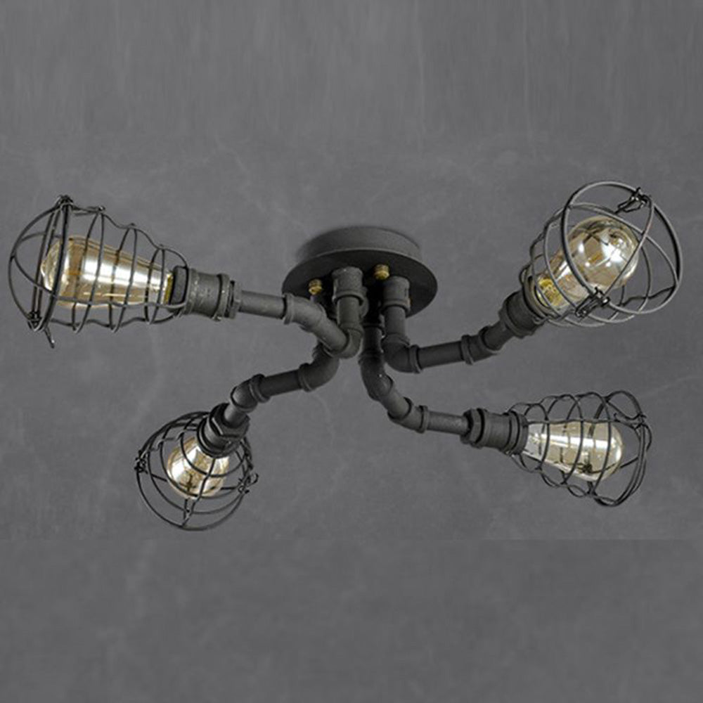 Alessio Industriele LED Plafondlamp Zwart/Messing Metaal Woon/Slaapkamer