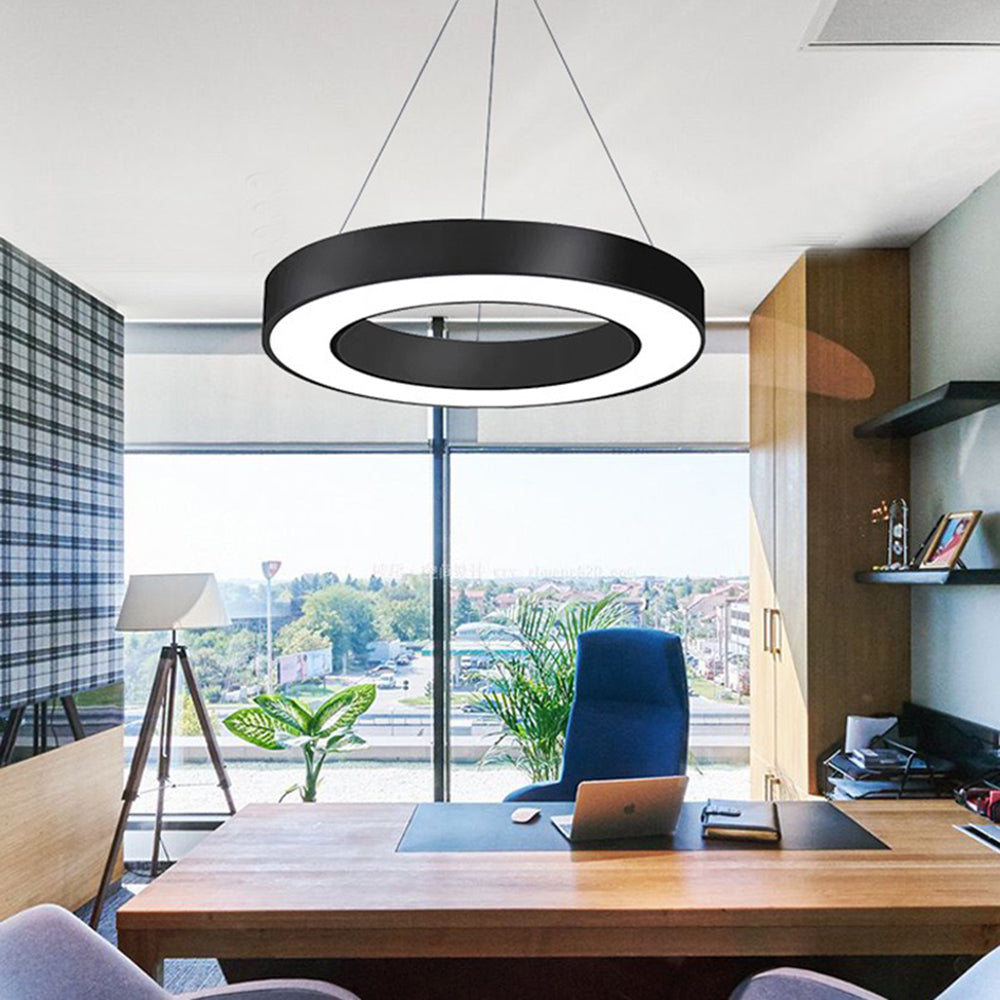 Arisha Moderne Ronde Hanglampen Wit Zwart Metaal Woonkamer Keuken