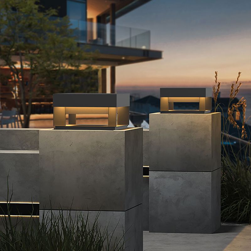 Riley Moderne LED Kubus Buitenlamp Zonne Metaal Zwart Tuin/Stoeprand/Balkon