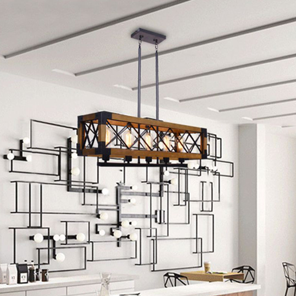 Alessio Industriele LED Hanglamp Metaal Hout Woonkamer Eetkamer