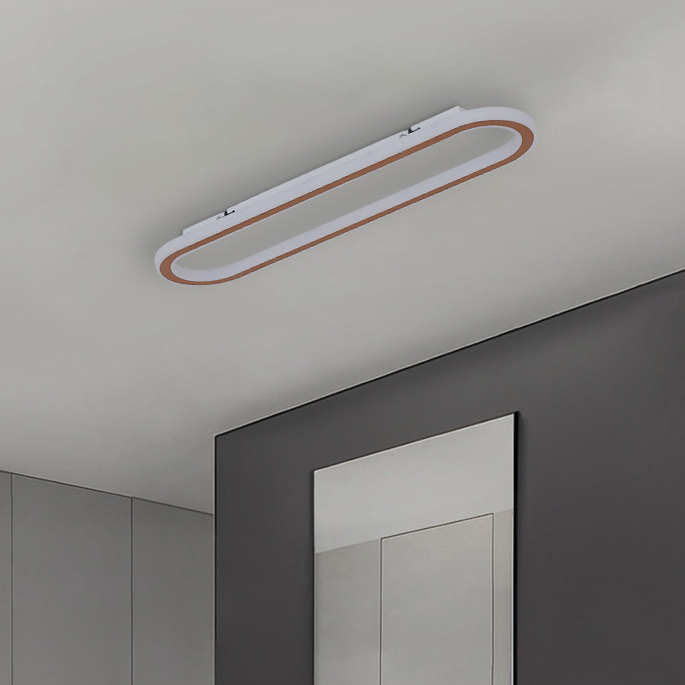 Quinn Minimalistisch Elliptische LED Plafondlamp Metaal/Acryl Zwart/Goud/Roségoud