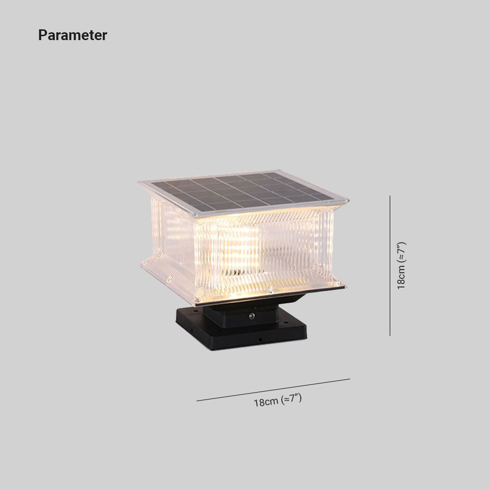 Riley Moderne LED Kubus Buitenlamp Zonne Metaal/Acryl Zwart Tuin/Stoeprand/Balkon