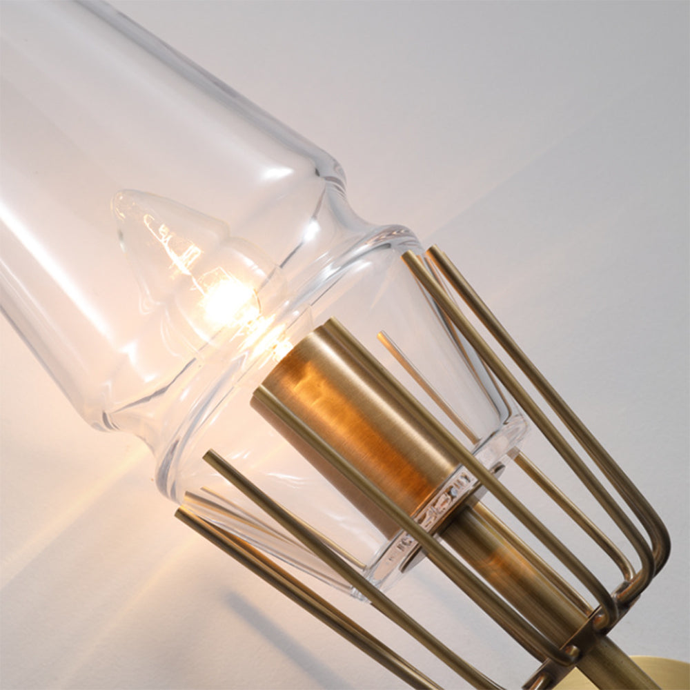 Blair Vintage Lantaarn Metaal/Glazen Wandlamp Goud Slaapkamer/Woonkamer/Eetkamer