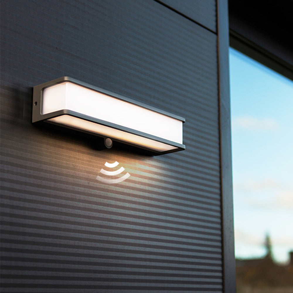 Orr Modern LED Wandlamp Witte Zwart Sensor Solar Metaal Buiten