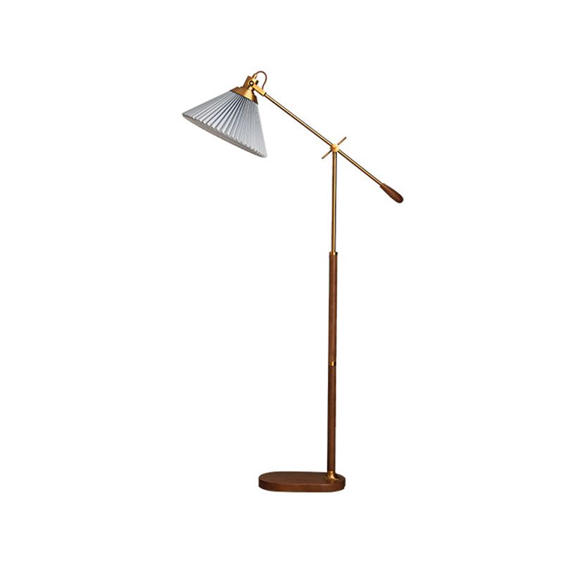 Ozawa Retro Design LED Vloerlamp Geplooid Metaal/Hout Woonkamer/Slaapkamer