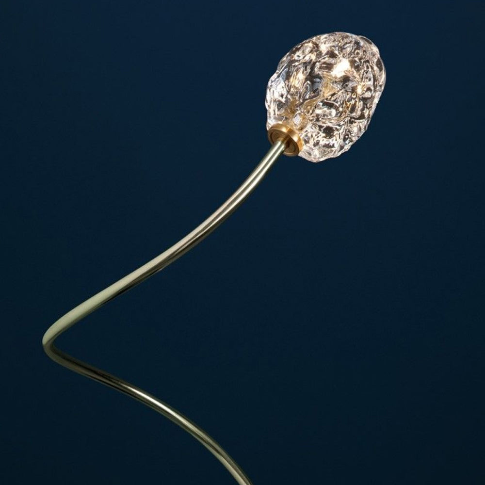 Bella Decoratieve Bloem LED Vloerlamp Goud Metaal/Glas Buiten