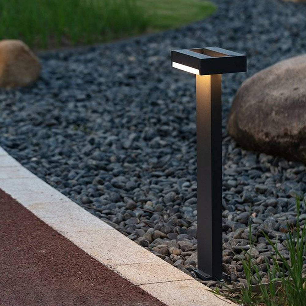 Pena Moderne LED Kubus Buitenlamp Zonne Metaal Zwart Tuin/Stoeprand/Balkon