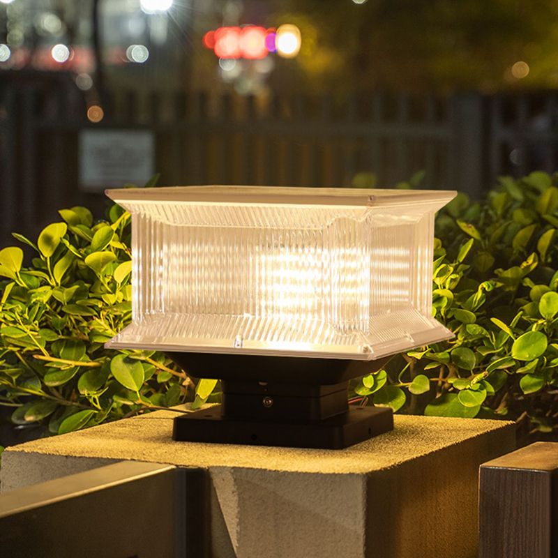 Riley Moderne LED Kubus Buitenlamp Zonne Metaal/Acryl Zwart Tuin/Stoeprand/Balkon