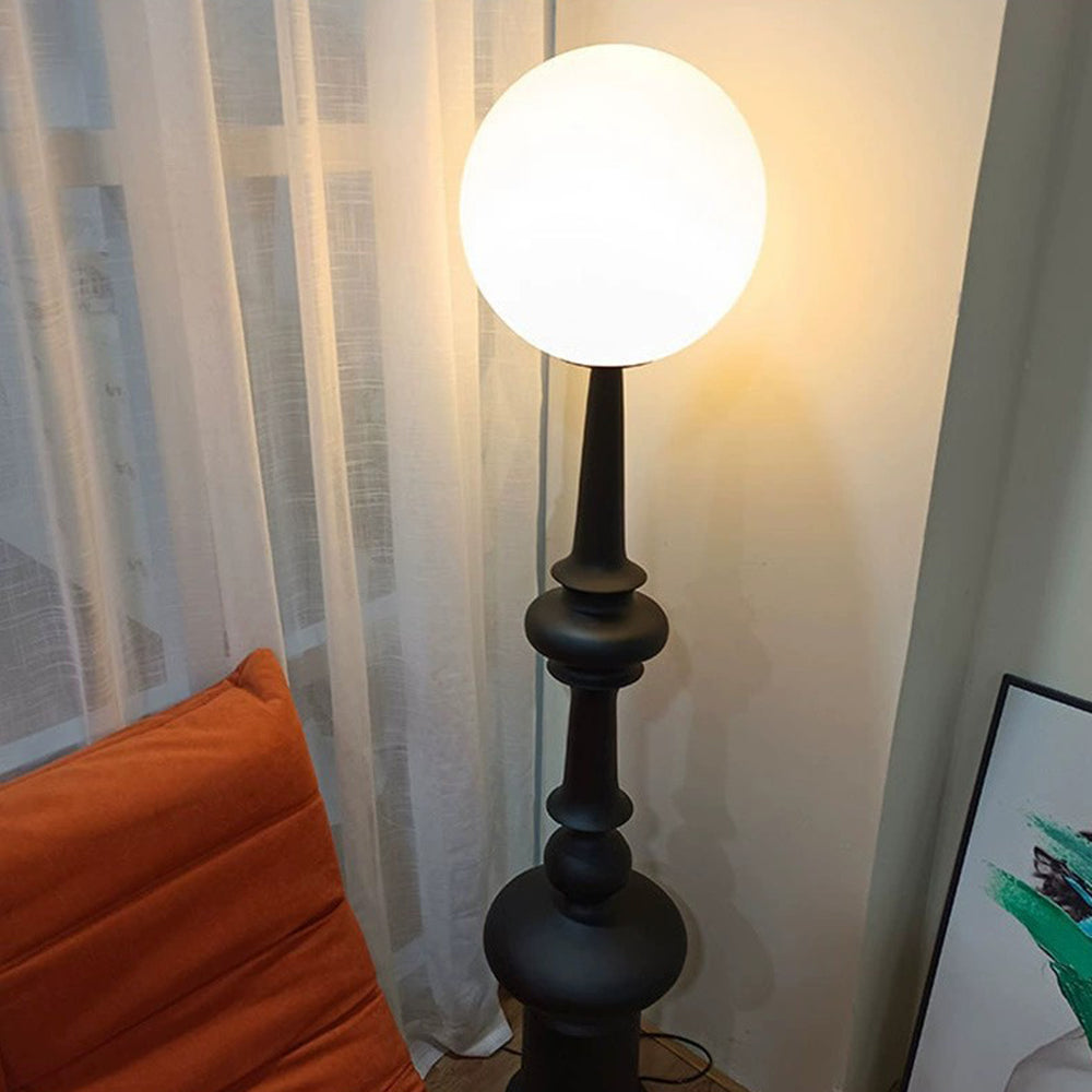 Salgado Rome LED Vloerlamp Zwart Metaal Glas Slaapkamer Eetkamer