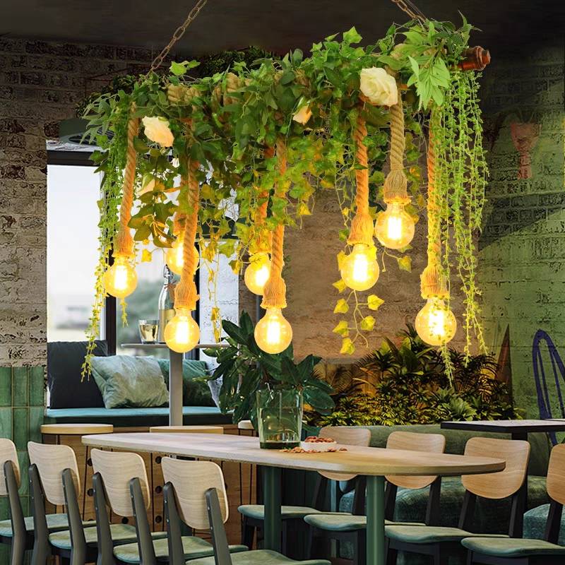 Nest Vintage Design LED Hanglamp Kunstgras Groen Woonkamer